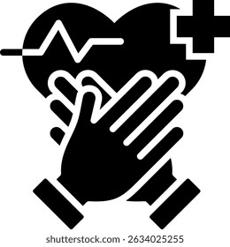 Ilustración vectorial De Glifo De Icono Cpr