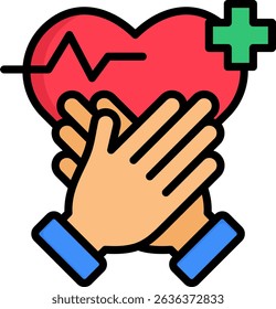Cpr Icon Lineal Color Vector Illustration