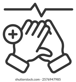 Cpr Icon Lineal Style Vector Illustration