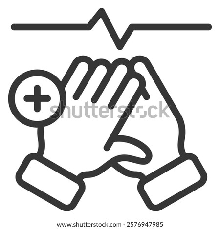 Cpr Icon Lineal Style Vector Illustration