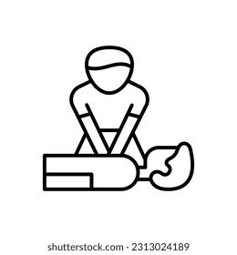 CPR icon in vector. Illustration