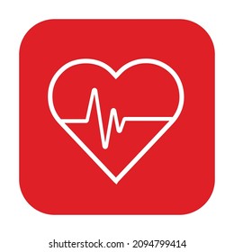 CPR logo. Medical resuscitation In an emergency. Vector clipart medical signs red icon image isolated on white background design illustration