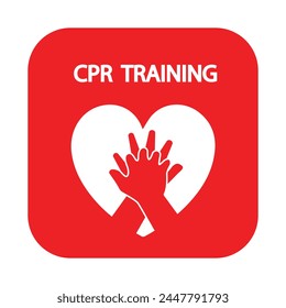 CPR logo. Medical resuscitation In an emergency. Vector clipart medical signs red icon image isolated on white background design illustration