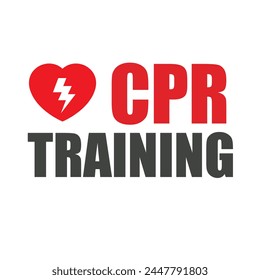 CPR logo. Medical resuscitation In an emergency. Vector clipart medical signs red icon image isolated on white background design illustration