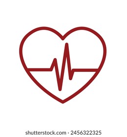 CPR logo. Medical resuscitation In an emergency. Vector clipart medical signs red icon image isolated on white background design illustration