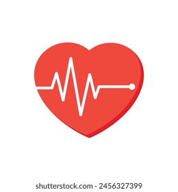 CPR logo. Medical resuscitation In an emergency. Vector clipart medical signs red icon image isolated on white background design illustration