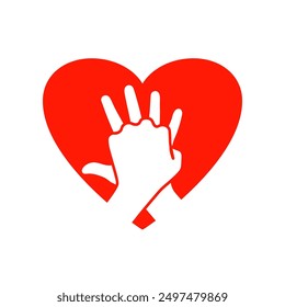 CPR nahds heart icon. Clipart image isolated on white background