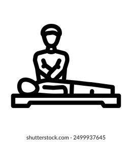 cpr procedure ambulance line icon vector. cpr procedure ambulance sign. isolated contour symbol black illustration