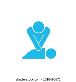 CPR training icon. Vector image isolated on white background