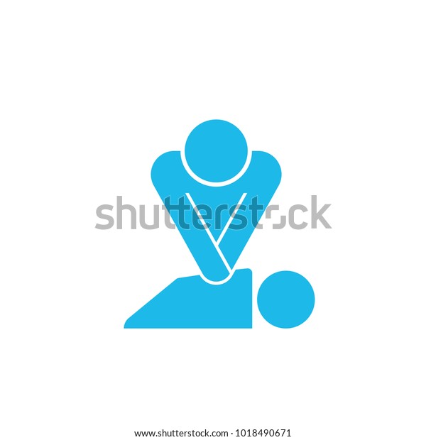 CPR training icon. Vector image isolated on\
white background