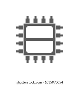 CPU 2 core microchip icon