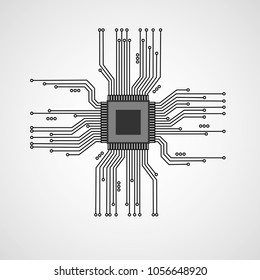 cpu abstract technology. Vector illustration.