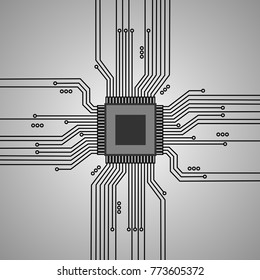 cpu abstract technology. Vector illustration.