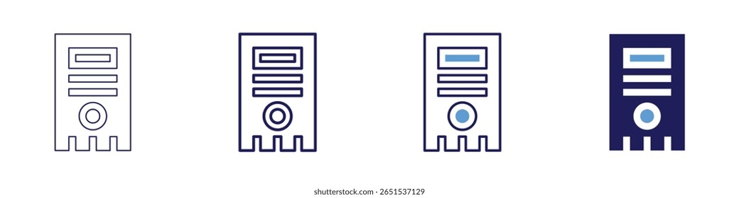 CPU architecture icon in 4 different styles. Thin Line, Line, Bold Line, Duotone. Duotone style. Editable stroke.