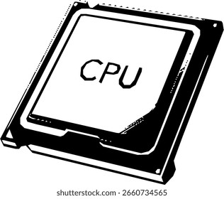 Ilustración vintage del modelo de arquitectura de la CPU
