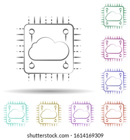 CPU big data icon. Element of multi color cloud technology icon for mobile concept and web apps. Detailed CPU big data icon can be used for web and mobile on white background