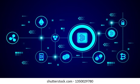 CPU bitcoin icon. From crypto set