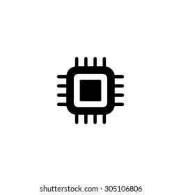 Cpu Black Simple Vector Icon Stock Vector (royalty Free) 305106806 