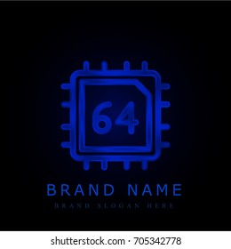 Cpu blue chromium metallic logo