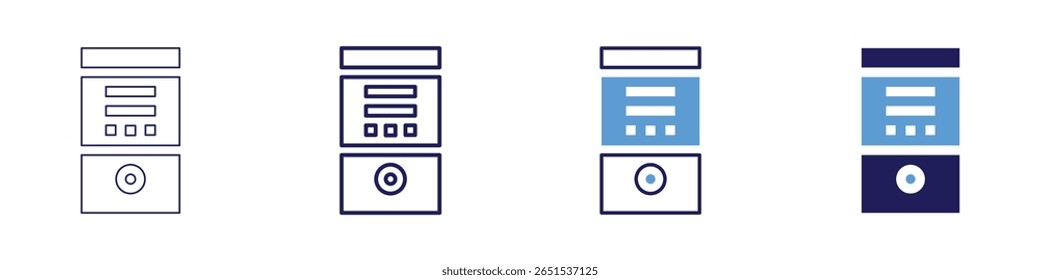CPU boost icon in 4 different styles. Thin Line, Line, Bold Line, Duotone. Duotone style. Editable stroke.
