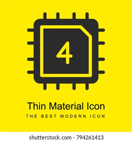 Cpu bright yellow material minimal icon or logo design