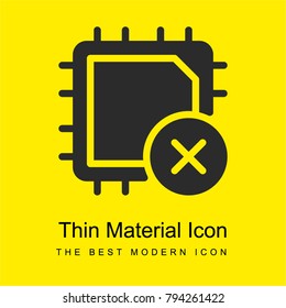 Cpu bright yellow material minimal icon or logo design