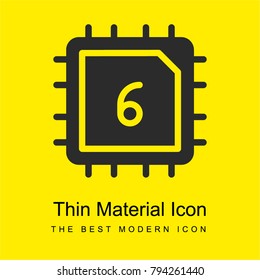 Cpu bright yellow material minimal icon or logo design