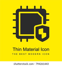 Cpu bright yellow material minimal icon or logo design