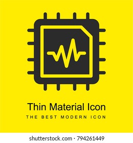 Cpu bright yellow material minimal icon or logo design