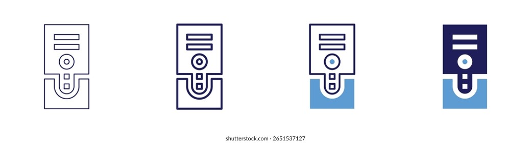 CPU cache icon in 4 different styles. Thin Line, Line, Bold Line, Duotone. Duotone style. Editable stroke.