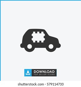 CPU in car icon illustration isolated vector sign symbol