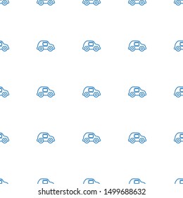 CPU in car icon pattern seamless white background. Editable outline CPU in car icon. CPU in car icon pattern for web and mobile.