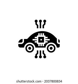 Cpu Car Silhouette Icon Vector