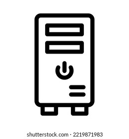 cpu case line icon illustration vector graphic