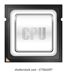 CPU (central processing unit) - Computer chip or microchip. Stylized icons