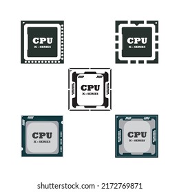 CPU (central Processing Unit) Icons  Illustration.design Inspiration  Vector Template.