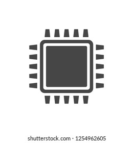 Icono de chip de CPU aislado en fondo blanco 