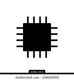 Cpu Chip Icon Vector Illustration Logo Template