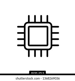 Cpu Chip Icon Vector Illustration Logo Template