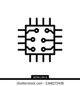 CPU Chip Icon Vector Illustration Logo Template
