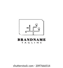 imagen del logotipo de chip cpu icono de dibujos animados plantilla de diseño negro vector aislado moderno