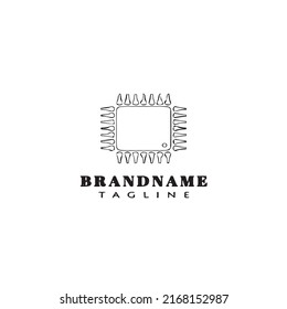 cpu chip logo cartoon icon design template black modern vector illustration