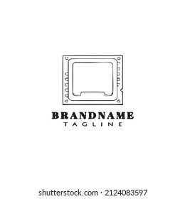 cpu-chip-Logo-Design-Vorlage schwarz, moderne einzelne Vektorgrafik