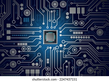 Chip de CPU en motherboard. Concepto de CPU de procesadores de computadora centrales. Computadora cuántica, procesamiento de grandes datos, concepto de base de datos. Procesador de microchip futurista. Chip digital.