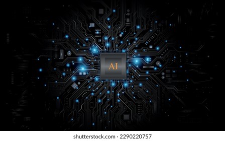 Chip de CPU en motherboard. Concepto de CPU de procesadores de computadora centrales. Computadora cuántica, procesamiento de grandes datos, concepto de base de datos. Procesador de microchip futurista. Chip digital.