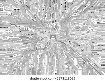 Chip de CPU en motherboard. Concepto de CPU de procesadores de computadora centrales. Computadora cuántica, procesamiento de grandes datos, concepto de base de datos. Procesador de microchip futurista. Chip digital.