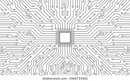 CPU Chip on Motherboard. Central Computer Processors CPU concept. Quantum computer large data processing database concept. Futuristic microchip processor. Digital chip.