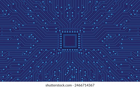 CPU Chip on Motherboard. Central Computer Processors CPU concept. Quantum computer large data processing database concept. Futuristic microchip processor. Digital chip.
