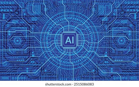 CPU Chip on Motherboard. Central Computer Processors CPU concept. Quantum computer large data processing database concept. Futuristic microchip processor. AI chip background with circuit light.