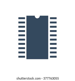 cpu, chip, processor, microcontroller flat icon